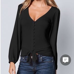 Venus Button Front Tie Top